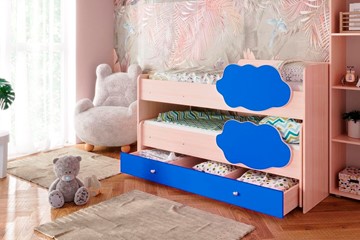 Двухэтажная кровать ТМК Соник 1.6 с ящиком, Синий в Магадане