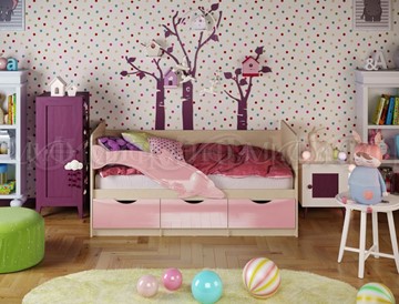Кровать в детскую Миф Дельфин-1, Розовый глянец 80х160 в Магадане
