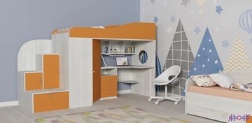 Детская кровать-шкаф Кадет-1, корпус Винтерберг, фасад Оранжевый в Магадане