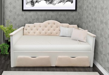 Кровать-софа Версаль Фея 800х1600, ЛДСП белый/ткань велюр в Магадане