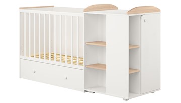 Детская кровать-шкаф с комодом POLINI Kids Ameli 800 Белый / Дуб пастельный, серия AMELI в Магадане