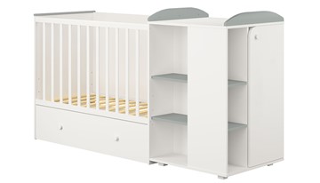Детская кровать-шкаф с комодом POLINI Kids Ameli 800 Белый / Серый, серия AMELI в Магадане