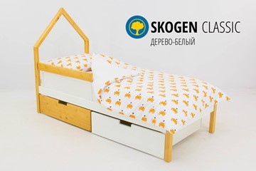 Детская кровать-домик мини Skogen белый-дерево в Магадане