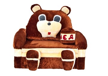 Детский диван Медведь с подушкой, ширина 120 см в Магадане