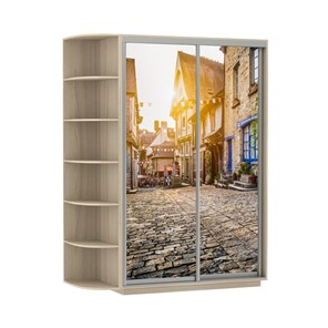 Шкаф 2-дверный Экспресс 1500x600x2200, со стеллажом, Улица/шимо светлый в Магадане
