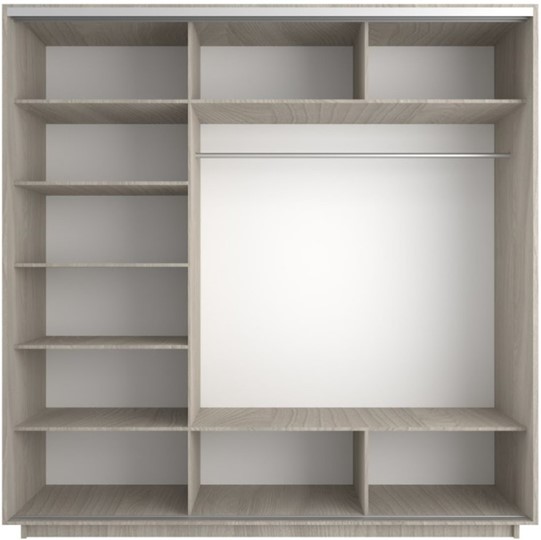 Шкаф 3-х створчатый Экспресс (3 зеркала) 2400х600х2200, шимо светлый в Магадане - изображение 2