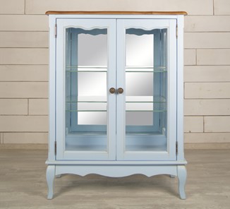 Шкаф со стеклянными дверцами Leontina для посуды (ST9318B) Голубой в Магадане - предосмотр 2