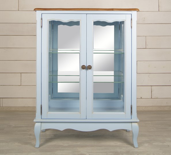 Шкаф со стеклянными дверцами Leontina для посуды (ST9318B) Голубой в Магадане - изображение 2