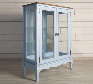 Шкаф со стеклянными дверцами Leontina для посуды (ST9318B) Голубой в Магадане - предосмотр 3