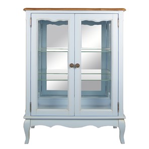Шкаф со стеклянными дверцами Leontina для посуды (ST9318B) Голубой в Магадане