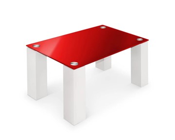 Стеклянный столик Колизей-8, белый/красное стекло в Магадане