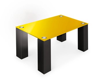 Стеклянный столик Колизей-8, черный/желтое стекло в Магадане