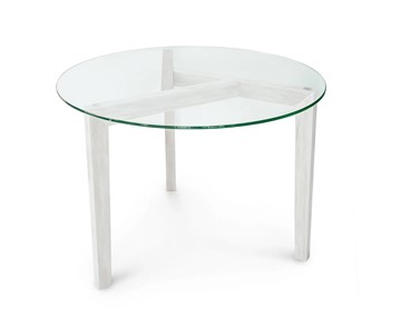 Стеклянный столик в гостиную Оникс-7, Выбеленный дуб/Прозрачное стекло в Магадане