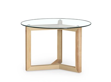 Круглый стол Оникс-8, Натуральный массив/Прозрачное стекло в Магадане