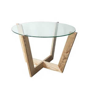 Стеклянный журнальный столик Оникс-10, Натуральный массив/Прозрачное стекло в Магадане
