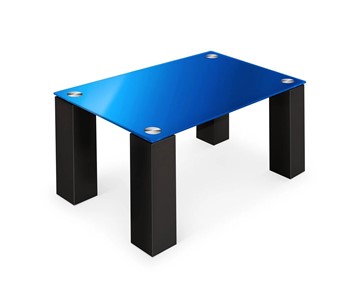 Стеклянный столик Колизей-8, черный/синее стекло в Магадане