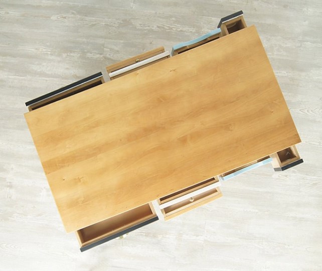 Стол журнальный Aquarelle Birch с 10 ящиками (RE-20ETG/4) в Магадане - изображение 4