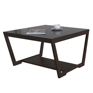 Квадратный столик Мебелик BeautyStyle - 1, венге/стекло черное в Магадане