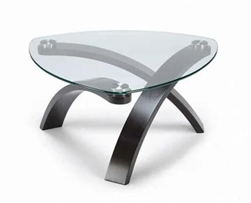Стеклянный столик в гостиную Гурон 3 (венге структура) в Магадане