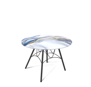 Круглый столик SHT-S100 / SHT-TT32 60 стекло/МДФ (млечный путь/черный муар) в Магадане
