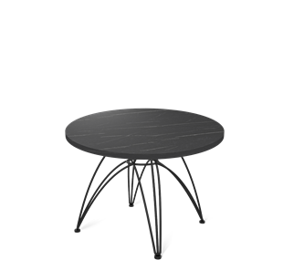 Круглый столик SHT-S112 / SHT-ТT 60 ЛДСП (камень пьетра гриджио черный/черный муар) в Магадане