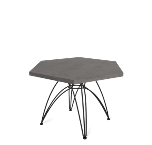Круглый столик SHT-S112 / SHT-ТT20 70 ЛДСП (бетон чикаго темно-серый/черный муар) в Магадане
