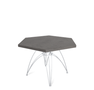 Круглый столик SHT-S112 / SHT-ТT20 70 ЛДСП (бетон чикаго темно-серый/хром лак) в Магадане