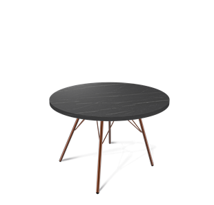Круглый столик SHT-S37 / SHT-ТT 60 ЛДСП (камень пьетра гриджио черный/медный металлик) в Магадане