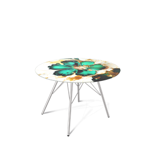 Круглый столик SHT-S37 / SHT-TT32 60 стекло/МДФ (малахитово зеленый/хром лак) в Магадане