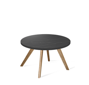 Круглый столик SHT-S39 / SHT-ТT 60 ЛДСП (камень пьетра гриджио черный/брашированный коричневый) в Магадане
