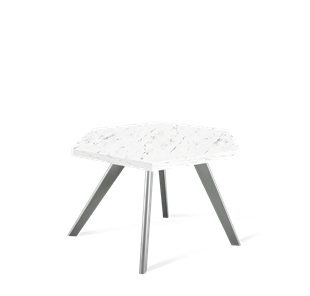 Шестигранный столик SHT-S39 / SHT-ТT20 60 ЛДСП (мрамор каррара белый/серый) в Магадане