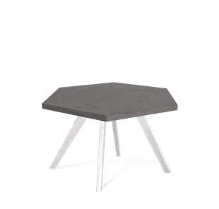 Круглый столик SHT-S39 / SHT-ТT20 70 ЛДСП (бетон чикаго темно-серый/белый/патина серебро) в Магадане