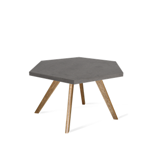 Круглый стол SHT-S39 / SHT-ТT20 70 ЛДСП (бетон чикаго темно-серый/брашированный коричневый) в Магадане