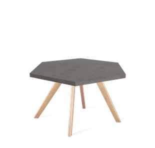 Круглый столик SHT-S39 / SHT-ТT20 70 ЛДСП (бетон чикаго темно-серый/прозрачный лак) в Магадане