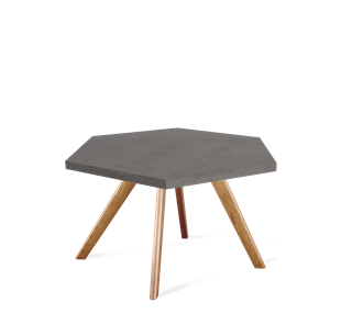 Круглый столик SHT-S39 / SHT-ТT20 70 ЛДСП (бетон чикаго темно-серый/светлый орех) в Магадане