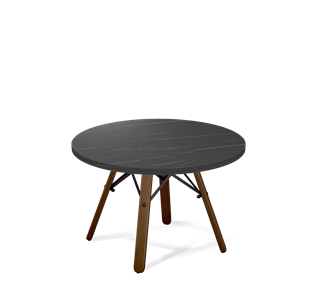Круглый столик SHT-S70 / SHT-ТT 60 ЛДСП (камень пьетра гриджио черный/темный орех/черный муар) в Магадане