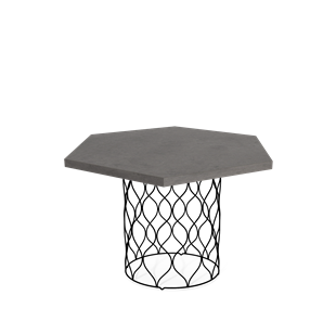Круглый столик SHT-TU49 / SHT-ТT20 70 ЛДСП (бетон чикаго темно-серый/черный муар) в Магадане