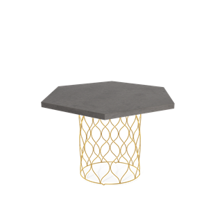 Круглый столик SHT-TU49 / SHT-ТT20 70 ЛДСП (бетон чикаго темно-серый/золото) в Магадане