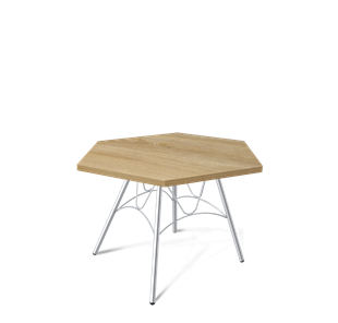 Шестигранный столик Sheffilton SHT-S100 / SHT-ТT20 60 ЛДСП (дуб песочный/хром лак) в Магадане