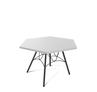 Шестигранный столик Sheffilton SHT-S100 / SHT-ТT20 70 ЛДСП (серебристый матовый/черный муар) в Магадане