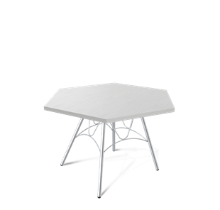 Шестигранный столик Sheffilton SHT-S100 / SHT-ТT20 70 ЛДСП (серебристый матовый/хром лак) в Магадане