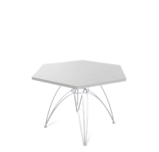 Шестигранный столик Sheffilton SHT-S112 / SHT-ТT20 70 ЛДСП (серебристый матовый/хром лак) в Магадане