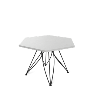 Шестигранный столик Sheffilton SHT-S113 / SHT-ТT20 70 ЛДСП (серебристый матовый/черный муар) в Магадане