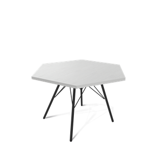 Шестигранный столик Sheffilton SHT-S37 / SHT-ТT20 70 ЛДСП (серебристый матовый/черный муар) в Магадане