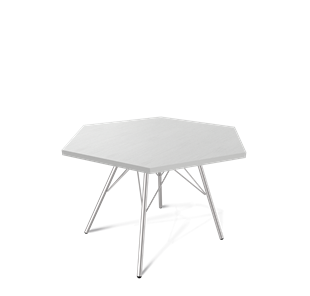 Шестигранный столик Sheffilton SHT-S37 / SHT-ТT20 70 ЛДСП (серебристый матовый/хром лак) в Магадане
