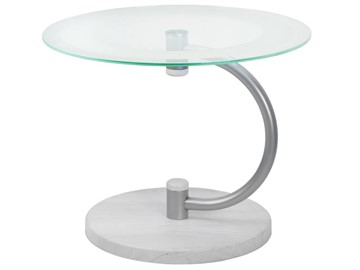 Стеклянный столик Мебелик Дуэт 13Н (металлик-дуб дымчатый-прозр) в Магадане