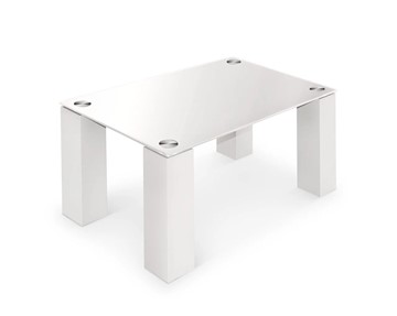 Стеклянный журнальный столик Колизей-8, белый/белое стекло в Магадане