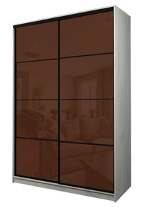 Шкаф 2-х дверный MAX МШ-25-6-18-22, Профиль Черный/Цвет Дуб Крафт белый/Oracal Шоколад в Магадане