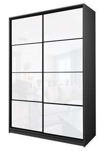 Шкаф 2-х дверный MAX МШ-25-6-18-22, Профиль Черный/Цвет Графит/Oracal Белый в Магадане