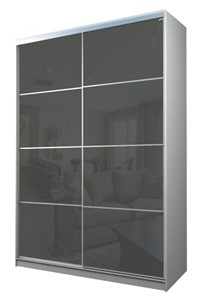 Шкаф 2-х дверный MAX МШ-25-6-18-22, Профиль Серебро/Цвет Белый/Oracal Темно-серый в Магадане